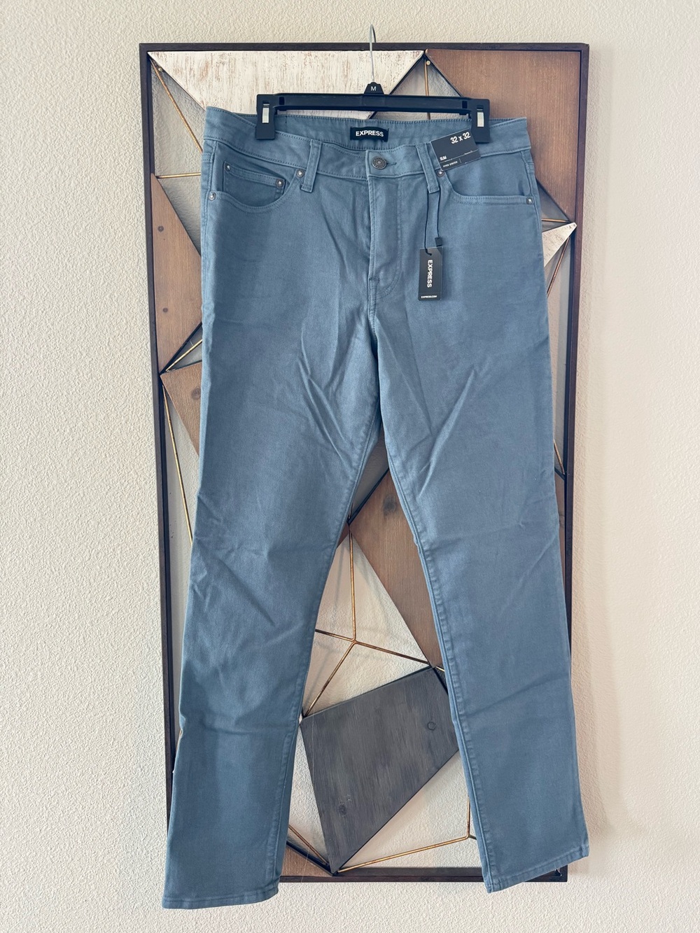 Express Men's Slim Straight Jeans in Slate Blue